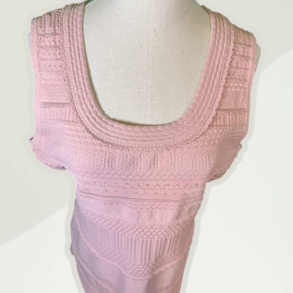 NWT Milly ‘Textured Tech Knit Lace Detailed Tank Top’ in Dahlia Pink Size 14/16 - Picture 3 of 13